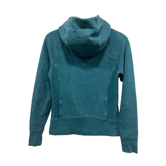 Lululemon Hooded Full Zip Scuba Jacket Size 6 Heathered Desert Teal READ - Picture 6 of 8